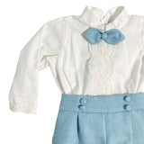 Completo Camicia e Bermuda Elegante Neonato Ponto por ponto 6045