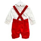 Completo Tre Pezzi Con Salopette In Velluto Neonato ISABEL C364