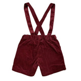 Bermuda-Shorts mit Hosenträgern aus Neugeborenen-Samt A&J 318