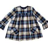 Abito Svasato Manica Lunga In Caldo Cotone A Quadri Bambina YOEDU 5154