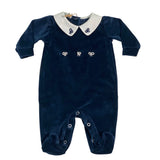 Tutina Intera In Ciniglia Ricamata Neonato BEBE' MARGO' B054T