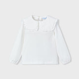 Blusa Con Collo Volant In Caldo Cotone Bambina MAYORAL 4134