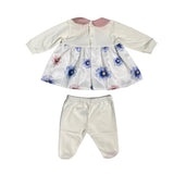 Tutina Spezzata In Cotone Fantasia Floreale Neonata TETO E TATTA CL6090