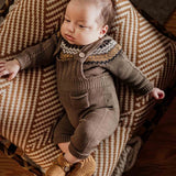 Completo Con Salopette E Maglioncino In Lana Marrone Neonato WEDOBLE I2308310A