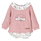 Completo Con Culotte In Lana Rosa Neonata CALAMARO 17868