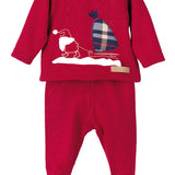 Tutina Spezzata In Caldo Cotone Babbo Natale Rossa Neonato/a CALAMARO 17905