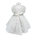 Abito Smanicato Elegante Battesimale In Pizzo Neonata ISABEL B16