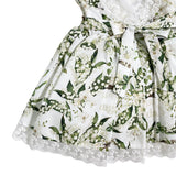 Abito Smanicato In Cotone E Pizzo Stampato Bambina DAGA M9697