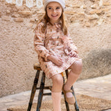 Abito Manica Lunga In Caldo Cotone Stampato Bambina CALAMARO 21305