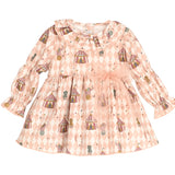 Abito Manica Lunga In Caldo Cotone Stampato Bambina CALAMARO 21305