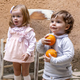 Completo Con Salopette E Camicia In Caldo Cotone Neonata CALAMARO 22091