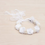 Coroncina Con Fiori E Nebbiolina e Nastri Neonata SIENA 7022