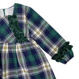 Abito Svasato Manica Lunga Scozzese In Caldo Cotone Bambina DEL SUR 5186