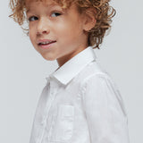 Camicia Basica Bianca Manica Lunga In Cotone Bambino MAYORAL 140N