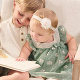 Abito Con Culotte Smanicato Con Fiori Ricamati Neonata MAYORAL 1827