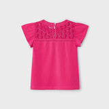 T-Shirt Guipure In Cotone Bambina MAYORAL 3078