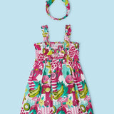 Abito A Bretelle Stampato Con Fascia Bambina MAYORAL 3947