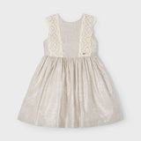 Abito Smanicato Elegante In Lino Con Pizzo Bambina MAYORAL 3910