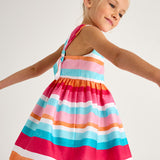 Abito Smanicato A Righe Multicolour Bambina MAYORAL 3920