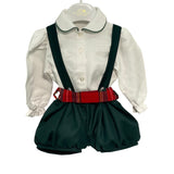 Completo Tre Pezzi Con Salopette E Cintura Scozzese Neonata ISABEL C368