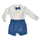 Completo Camicia e Bermuda Elegante Neonato Ponto por ponto 6041