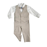 Completo Elegante Con Panciotto Beige Neonato NINNAOH I23COM228