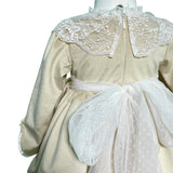 Langärmliges Samtkleid mit blauem Culotte für Baby-Mädchen MIMOSA NARCISO