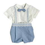 Completo Corto Elegante In Lino Con Bermuda Neonato PONTO POR PONTO 6314