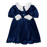 Abito Elegante In Velluto Con Punto Smoke Neonata KIDIWI 35231