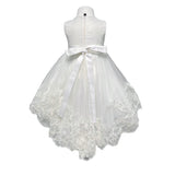 Abito Smanicato Elegante Battesimale In Pizzo Neonata ISABEL B12