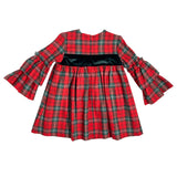 Abito Manica Lunga Svasato In Caldo Cotone Scozzese Bambina YOEDU 5150