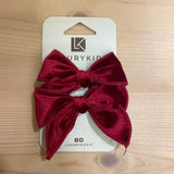 Coppia di fermagli con Fiocco In Velluto Neonata LUX2