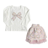 Completo Con Gonna In Tweed E Maglietta Bambina DAGA 9410