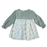 Abito Svasato Manica Lunga In Caldo Cotone Fantasia Mongolfiere Neonata DEL SUR 5141