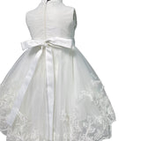 Abito Smanicato Elegante Battesimale In Pizzo Neonata ISABEL B12