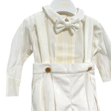 Completo Tre Pezzi Con Salopette In Velluto Neonato ISABEL C364