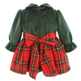 Baby-Mädchen-Kleid mit Schottenmuster und langen Ärmeln BUFI B0071A