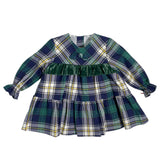 Abito Svasato Manica Lunga In Caldo Cotone Scozzese Neonata DEL SUR 5139