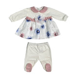 Tutina Spezzata In Cotone Fantasia Floreale Neonata TETO E TATTA CL6090