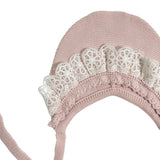 Cuffia In Tessuto Anallergico Acrilico Con Pizzo Neonata GRANLEI 443