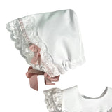 Elegantes Taufkleid aus cremefarbenem Tüll für Mädchen PONTO POR PONTO 5956