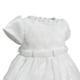 Abito Elegante Mezza Manica In Organza Bianco Neonata BIMBALO' 6823