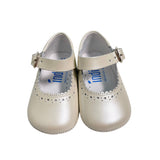 Ballerina Culla In Pelle Satinata Con Cinturino Neonata INDICE 1513S