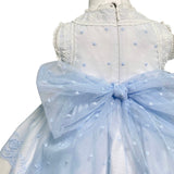 Abito Elegante Smanicato In Tulle Ricamato E Pizzo Celeste Bambina MIMOSA ARTEMISA