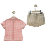 Completo Con Bermuda E Camicia A Quadretti Neonato YOEDU 0251