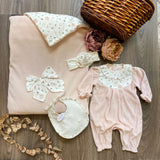 Set Corredino In Ciniglia Neonata Rosa TETO E TATTA