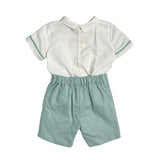 Completo Corto Elegante In Lino Con Bermuda Neonato PONTO POR PONTO 6132