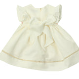 Abito Smanicato In Misto Lino Con Punto Smoke Bambina DR KID DK360