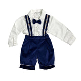 Completo In Velluto Blu Con Bermuda Neonato TETO E TATTA CB5460