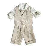 Completo Elegante In Misto Lino Neonato BUFI M0168A